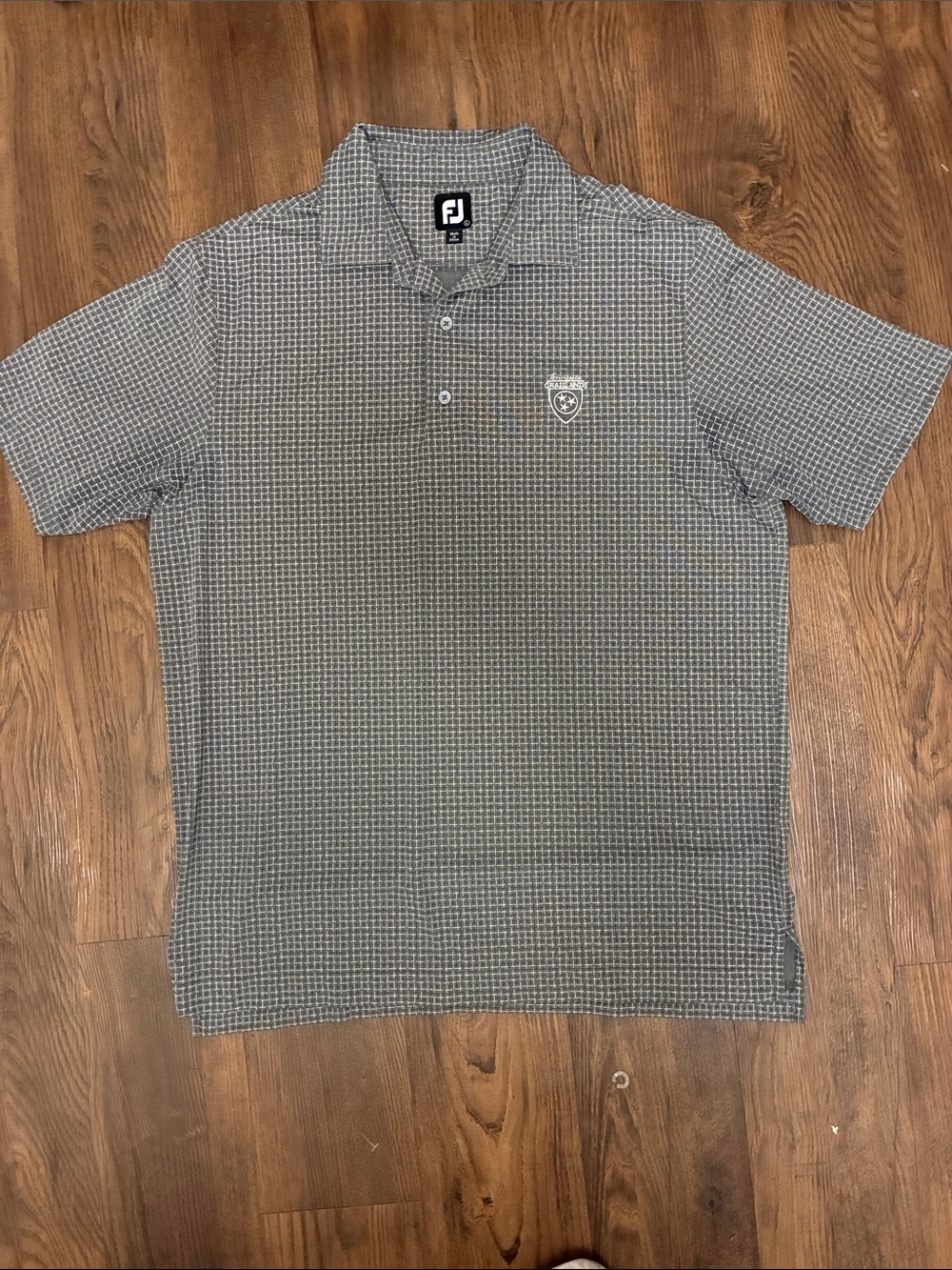 FootJoy Men's Gray Patterned Polo golf Shirt grasslands Tennessee